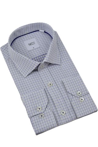 Erkek Klasik Puantiyeli Uzun Kol Gömlek 3596 BGL-ST04402