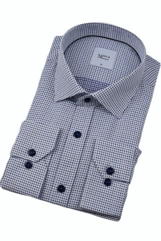 Erkek Klasik Puantiyeli Uzun Kol Gömlek 3596 BGL-ST04402