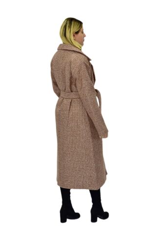 Kadın Pıtırcık Uzun Kaşe Kaban BGL-ST04120 KİREMİT - M