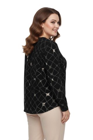 Kadın Düğmeli Modelli Bluz BGL-ST05117 SİYAH - 50