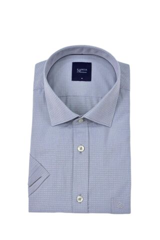 Erkek Klasik Armürlü Kısa Kol Gömlek 9398 BGL-ST04572 GRİ - XL