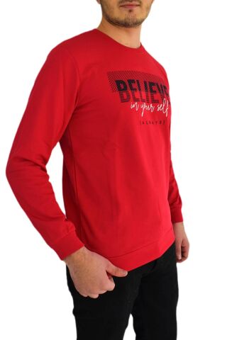 Erkek Sıfır Yaka Sweat Belıeve BGL-ST01724 YEŞİL - XL