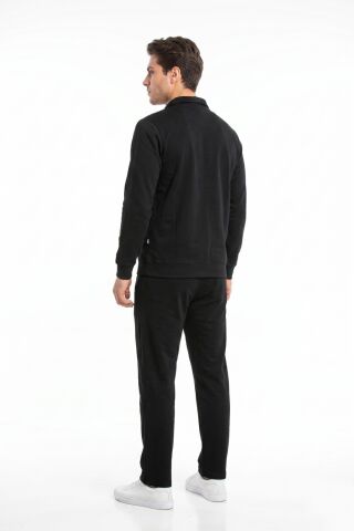 Erkek Fermuarlı Eşofman Takım Klasik Paça 3336 BGL-ST05518 SİYAH - XL