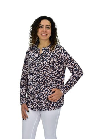 Kadın Uzun Kol Düğmeli Bluz BGL-ST04683 PUDRA - 40