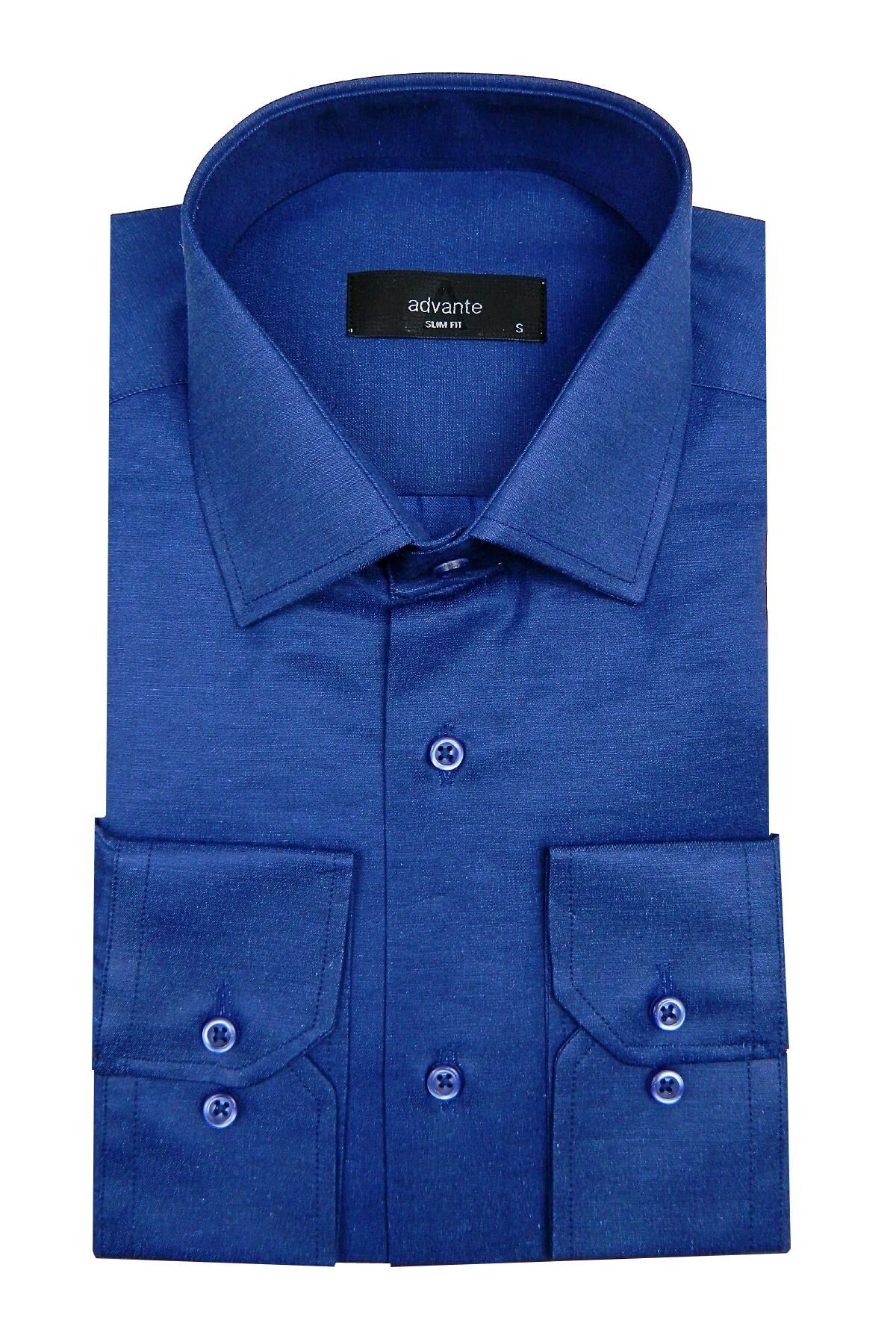 Erkek Slim Fit Gömlek Bgl-st00115 LACİVERT - S