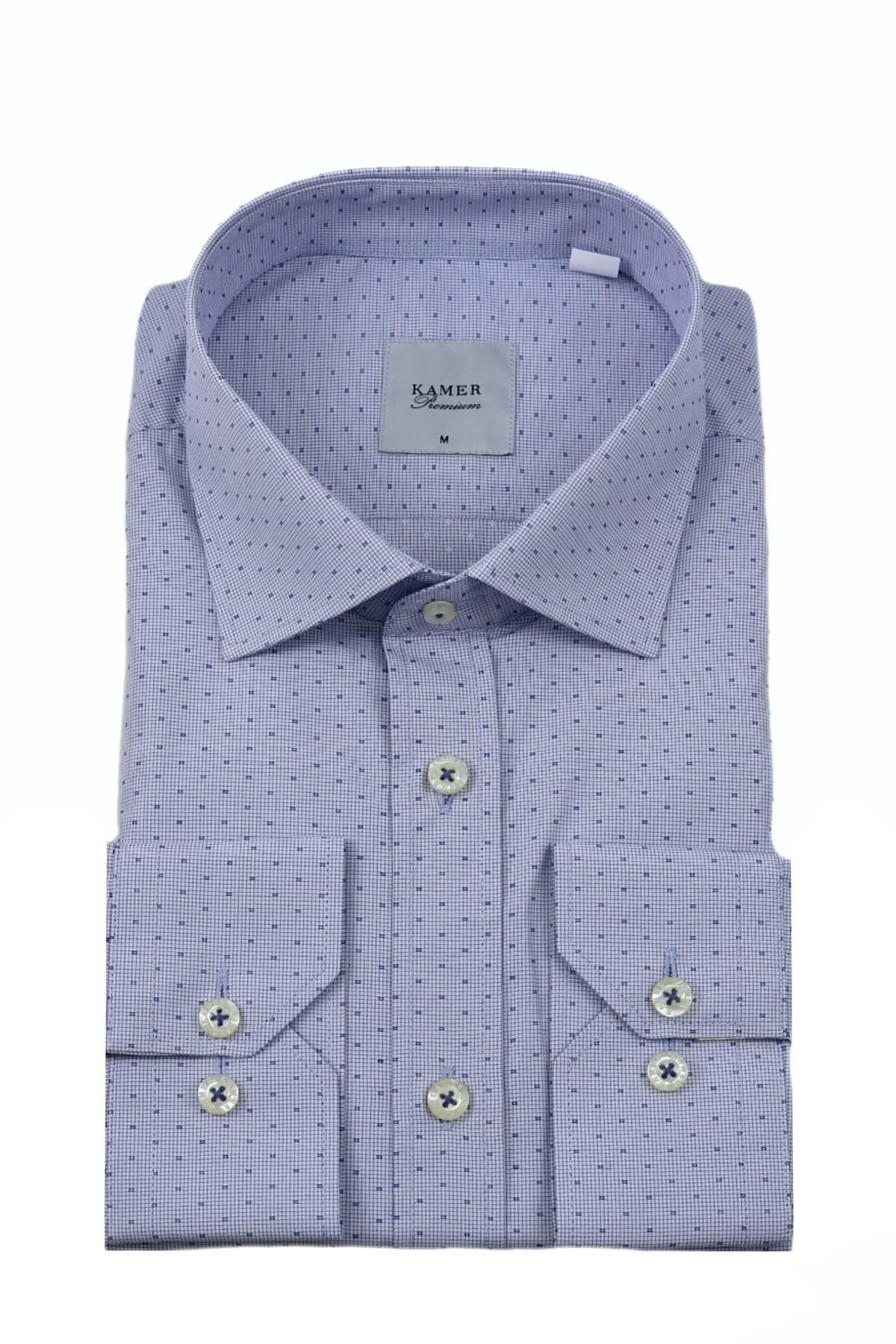 Erkek Klasik Puantiyeli Uzun Kol Gömlek 3512 BGL-ST04403