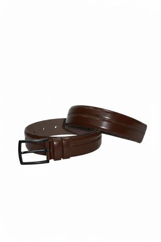 Erkek Suni Deri Kemer Kumaş Pantolon İçin BGL-ST05160 KAHVE - 130 CM