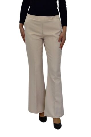 Kadın İspanyol Paça Beli Lastikli Kumaş Pantolon BGL-ST04321