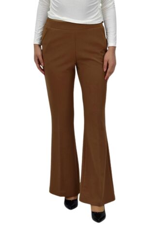 Kadın İspanyol Paça Beli Lastikli Kumaş Pantolon BGL-ST04321