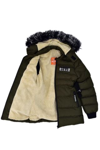 Kız Çocuk Kapüşonlu Kaban BGL-ST03449 HAKİ - 6 YAŞ
