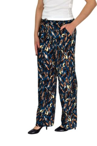 Kadın Emprime Bol Paçalı Lastikli Bağcıklı Pantolon BGL-ST04626