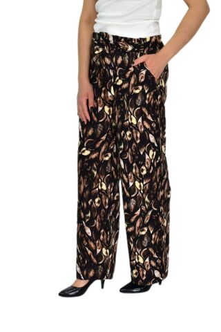 Kadın Emprime Bol Paçalı Lastikli Bağcıklı Pantolon BGL-ST04626