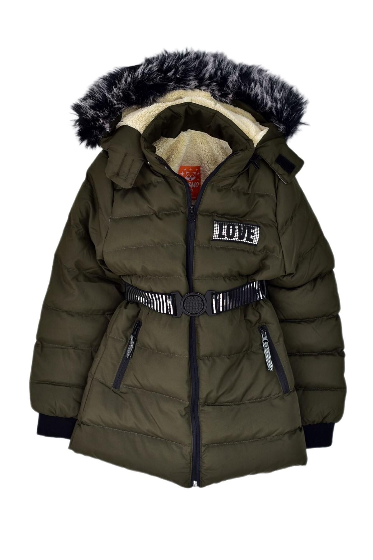 Kız Çocuk Kapüşonlu Kaban BGL-ST03449 HAKİ - 6 YAŞ
