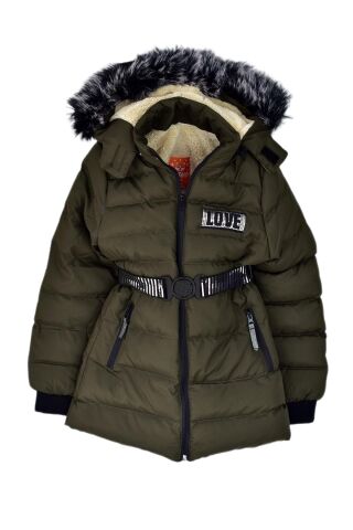 Kız Çocuk Kapüşonlu Kaban BGL-ST03449 HAKİ - 6 YAŞ