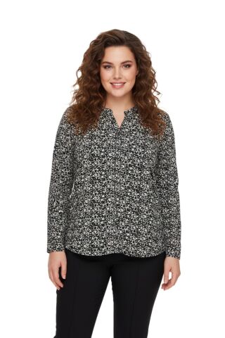 Kadın Düğmeli Modelli Bluz BGL-ST05129 SİYAH - 42