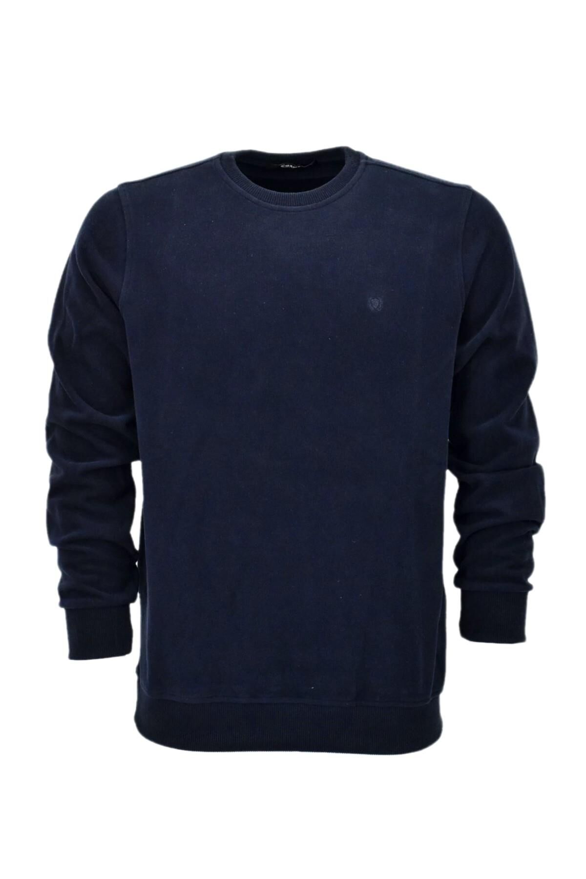 Erkek Sıfır Yaka Sweatshirt BGL-ST04198 K.LACİVERT - XL