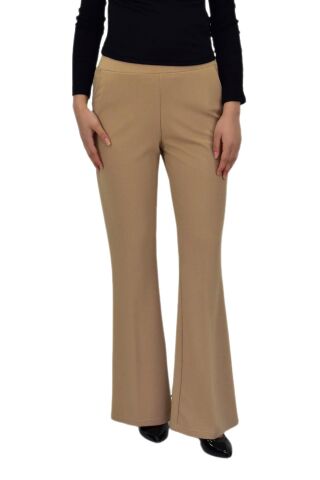 Kadın İspanyol Paça Beli Lastikli Kumaş Pantolon BGL-ST04321 CAMEL - 46