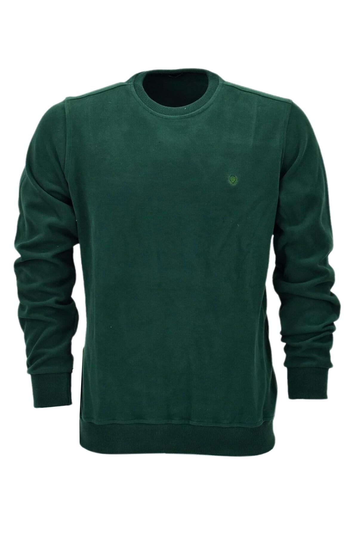 Erkek Sıfır Yaka Sweatshirt BGL-ST04198 YEŞİL - M