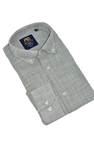 Erkek Slim Fitt Uzun Kol % 100 Pamuk Gömlek BGL-ST05627 HAKİ - 2XL