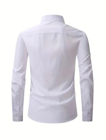 Erkek Klasik Uzun Kol Gömlek Micro BGL-ST03497 BEYAZ - S