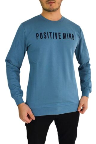 Erkek Sıfır Yaka Posıtıve Yazılı Sweat BGL-ST01721