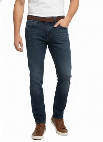 Erkek Silim Fit Jeans Tırnak Eskitme Model Pantolon 311 BGL-ST04975