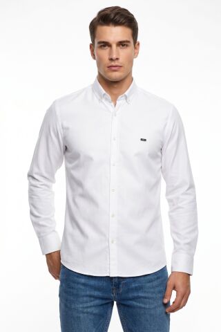 Erkek Spor Slim Fit Uzun Kol Likralı Gömlek BGL-ST05465