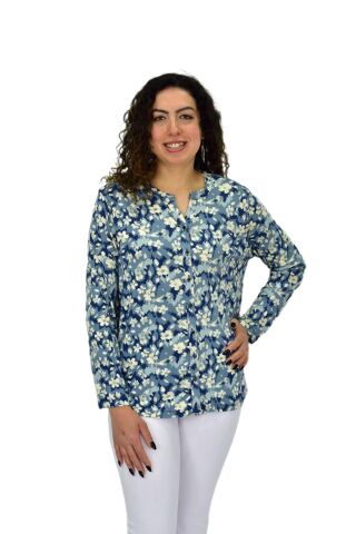 Kadın Uzun Kol Düğmeli Bluz BGL-ST04686