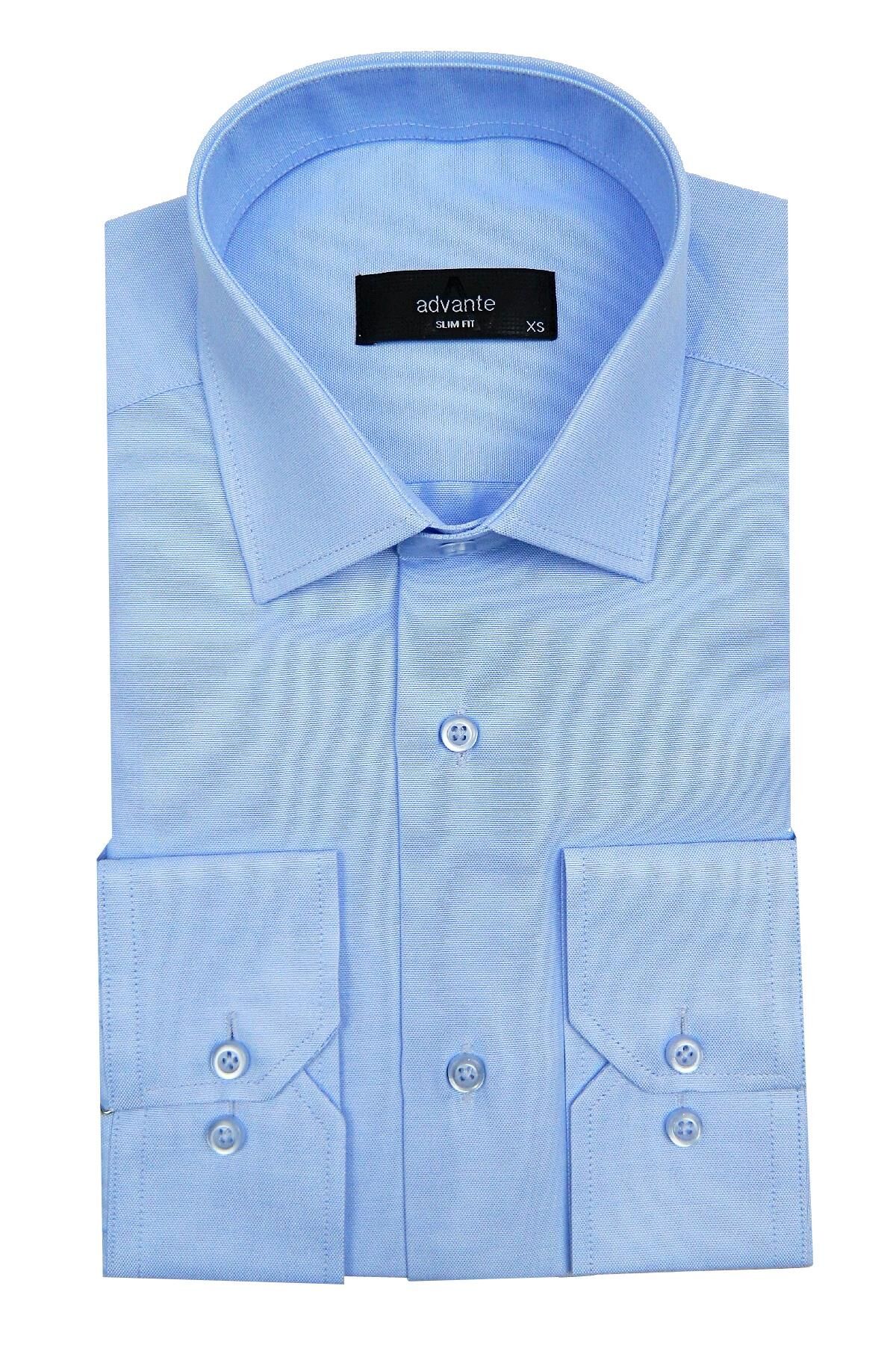 Erkek Slim Fit Gömlek Bgl-st00095 MAVİ - XS