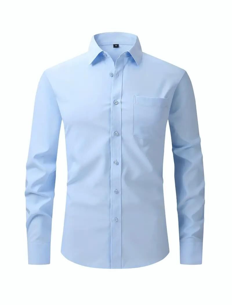 Erkek Klasik Uzun Kol Gömlek Micro BGL-ST03497 MAVİ - L