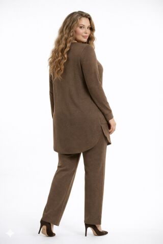 Kadın Bluz Pantolon Takım  BGL-ST05424 A.KAHVE - M