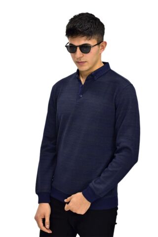 Erkek Polo Yaka Sweatshirt R2252 BGL-ST03199 HAKİ - M