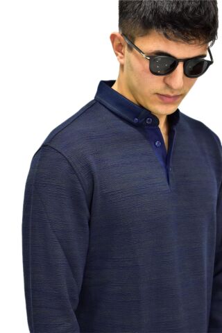 Erkek Polo Yaka Sweatshirt R2252 BGL-ST03199 HAKİ - M