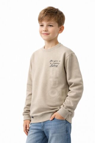 Erkek Çocuk Önü Baskılı Sweatshirt BGL-ST05233 TAŞ - 14 YAŞ