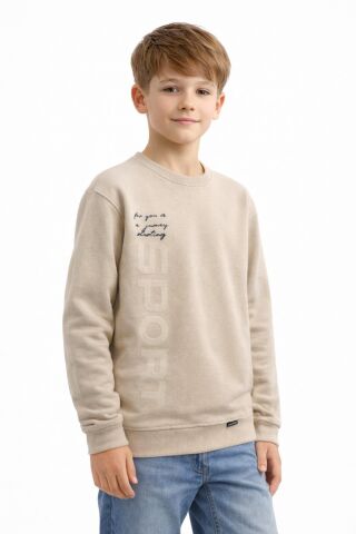 Erkek Çocuk Önü Baskılı Sweatshirt BGL-ST05233 TAŞ - 14 YAŞ
