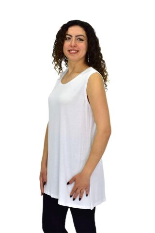 Kadın Askılı Viskon Tişöt BGL-ST04659 BEYAZ - 2XL