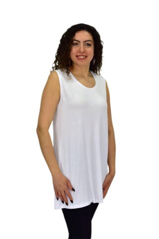 Kadın Askılı Viskon Tişöt BGL-ST04659 BEYAZ - 2XL