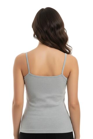 Kadın İp Askılı Renkli Kaşkorse Güpürlü Atlet BGL-ST05184 SİYAH - S/M