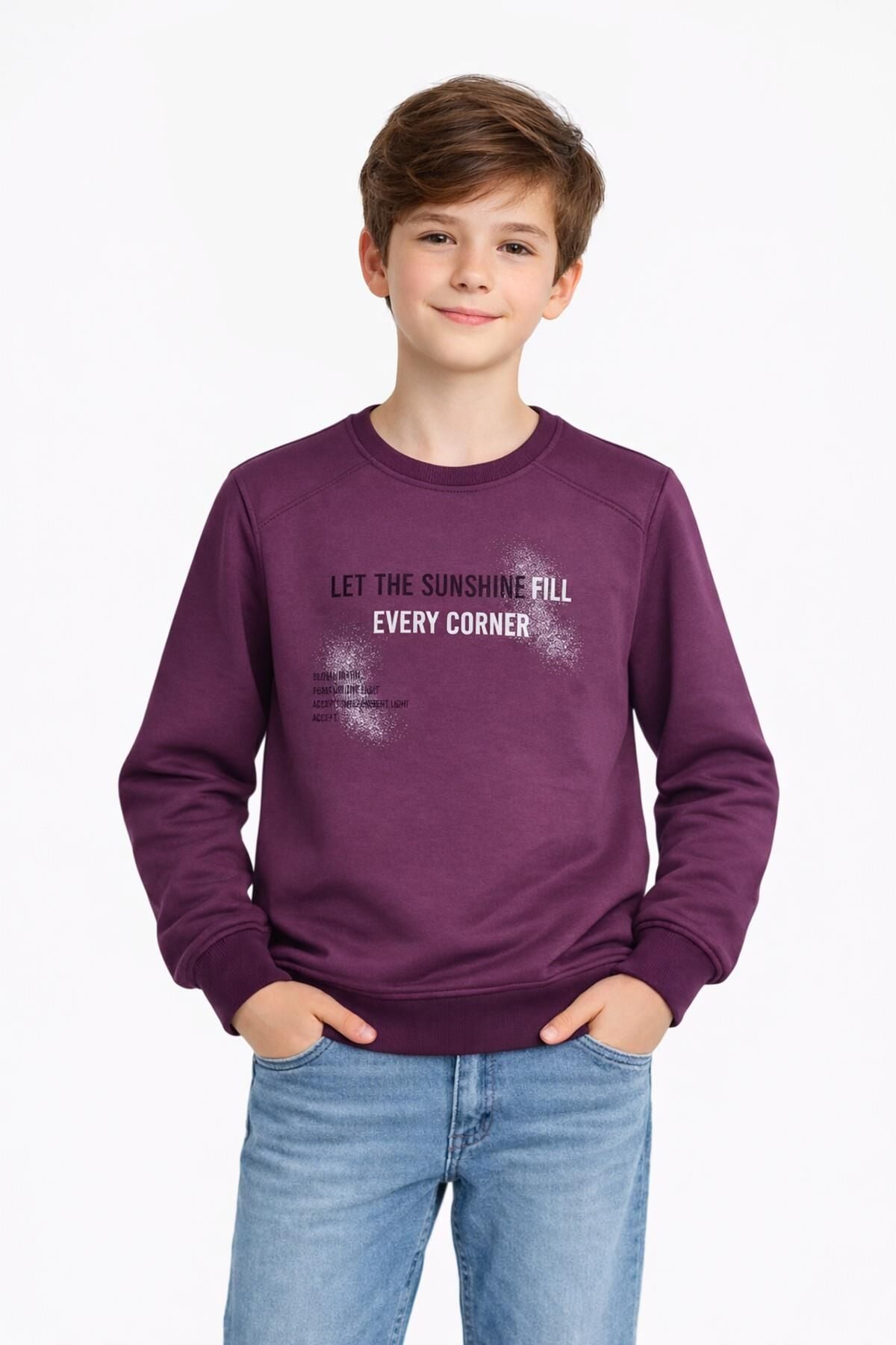 Erkek Çocuk Önü Arkası Baskılı Sweatshirt BGL-ST05231