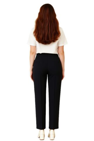 Kadın Siyah Beli Lastikli Cepli Pantolon BGL-ST04789 SİYAH - 36