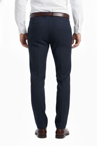 Erkek Regular Fit Çizgili  Kumaş Pantolon Likra Kumaş BGL-ST05036 LACİVERT - 46