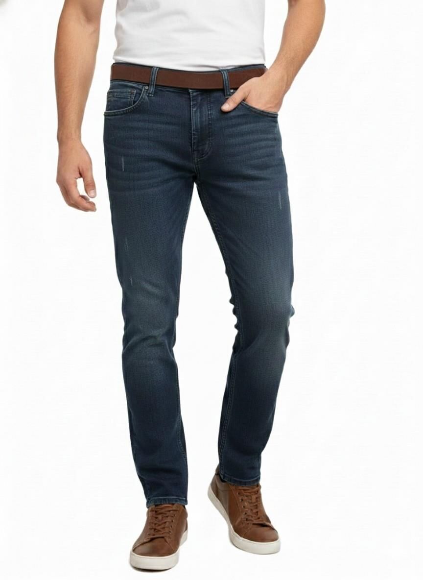 Erkek Silim Fit Jeans Tırnak Eskitme Model Pantolon 311 BGL-ST04975 K.MAVİ - 31/34