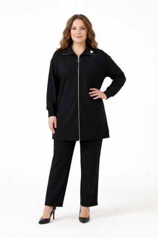 Kadın Fermuarlı Tunik Pantolon Takım  BGL-ST05427