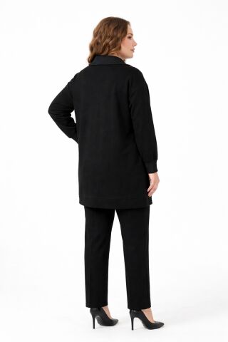Kadın Fermuarlı Tunik Pantolon Takım  BGL-ST05427 KAHVE - 42
