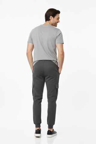 Erkek Kargo Cepli Manşetli Eşofman Altı 091 BGL-ST04783 FÜME - XL