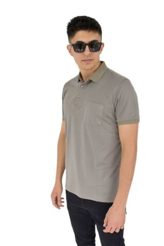 Erkek Polo Yaka Cepli Tişört R6270 BGL-ST02888 VİZON - L
