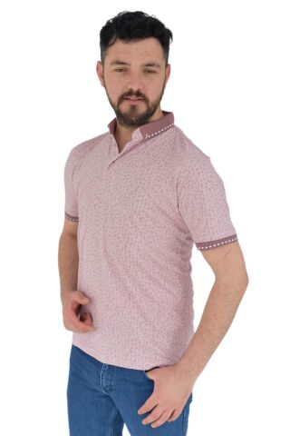 Erkek Polo Yaka Tişört R4230 BGL-ST02780 PEMBE - L