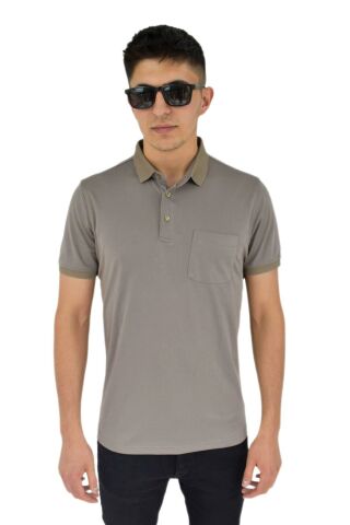 Erkek Polo Yaka Cepli Tişört R6270 BGL-ST02888 VİZON - M