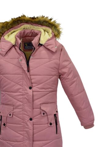 Kız Çocuk Kapüşonlu Mont BS-2015 PUDRA - 14 YAŞ