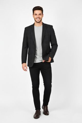 Erkek Kışlık Kumaş Tek Ceket 4 Drop BGL-ST04983